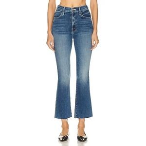 Moussy Vintage Ely Cropped Flare In Denim Medium Wash High Rise Size 28